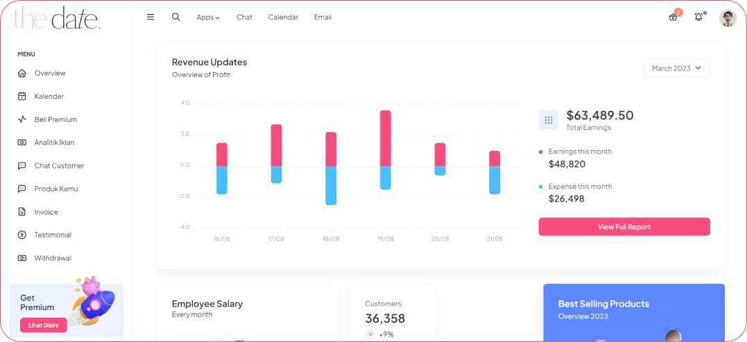 Dashboard vendor thedate.id